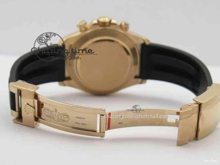 MiroTime 0316 RelaxedFit Daytona 116515 Noob 1:1 Best Edition Rose Gold Dial On Black Rubber Strap A7750(Free Extra Strap) 3740